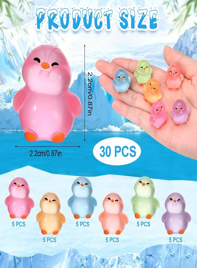 GGSTDDUP 30 Pcs Mini Penguin Figurines Luminous Mini Resin Animals 6 Colors Tiny Resin Penguins Miniature Figurines for Garden Dollhouse Aquarium Landscape Tabletop Yard Lawn Patio Potted Decor - Image 2